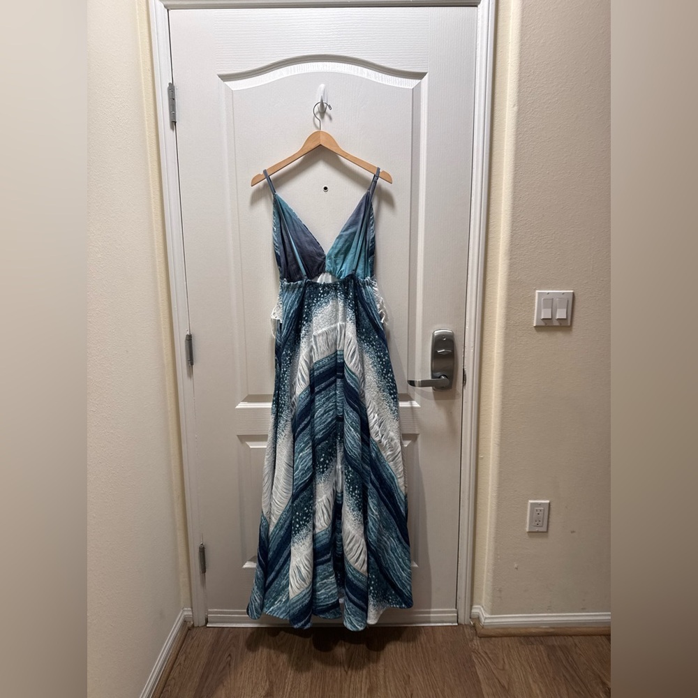 Lace The Label Blue & White Maxi Dress Size S – Greece Vacation Vibes NWT - Picture 6 of 7
